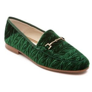Sam Edelman Crushed Green Velvet Loraine Loafers Size 10